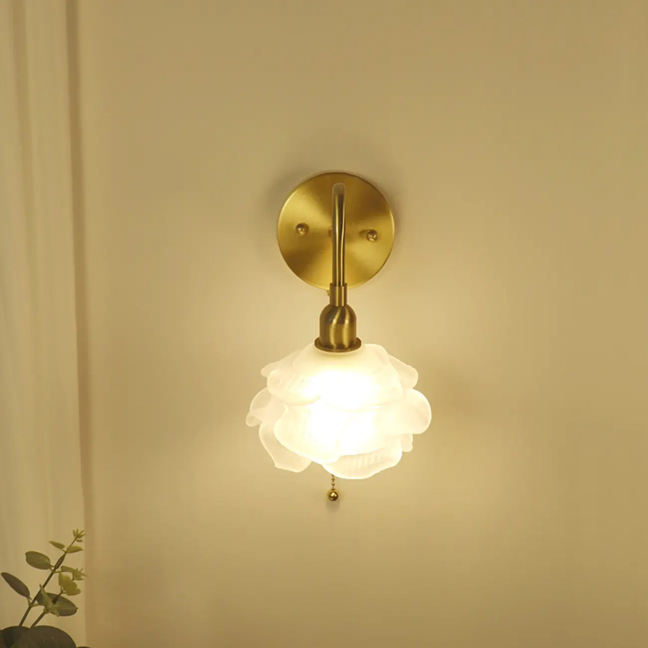 Mini applique murale LED florale avec interrupteur à chaînette pour la maison