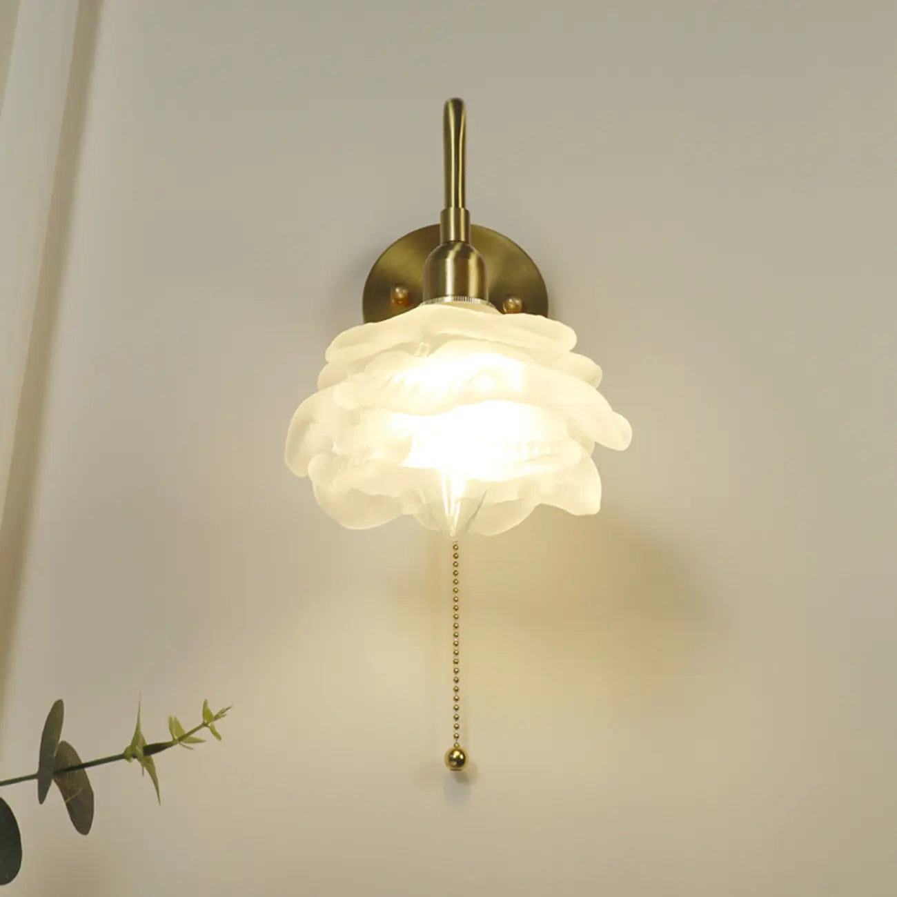 Mini applique murale LED florale avec interrupteur à chaînette pour la maison