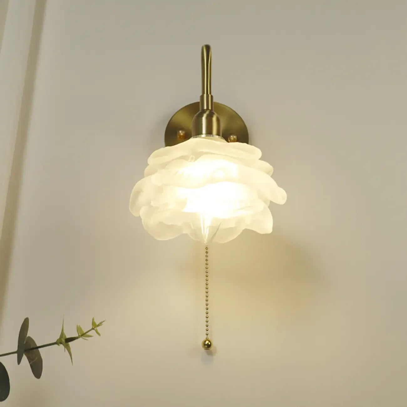 Mini applique murale LED florale avec interrupteur à chaînette pour la maison