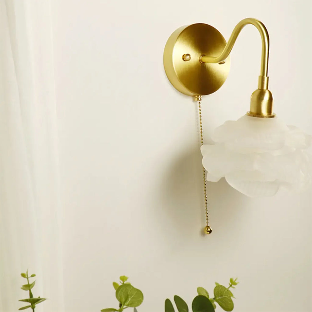 Mini applique murale LED florale avec interrupteur à chaînette pour la maison