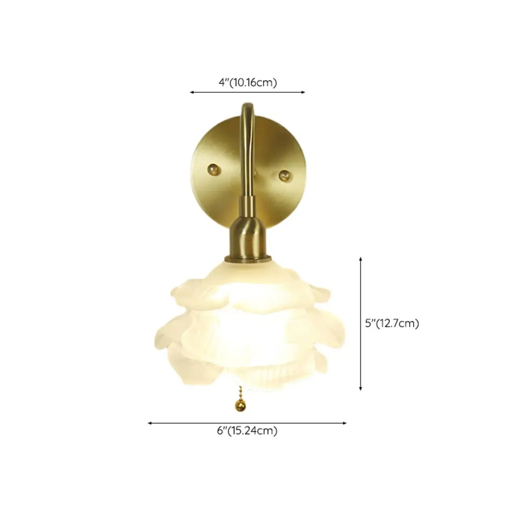 Mini applique murale LED florale avec interrupteur à chaînette pour la maison