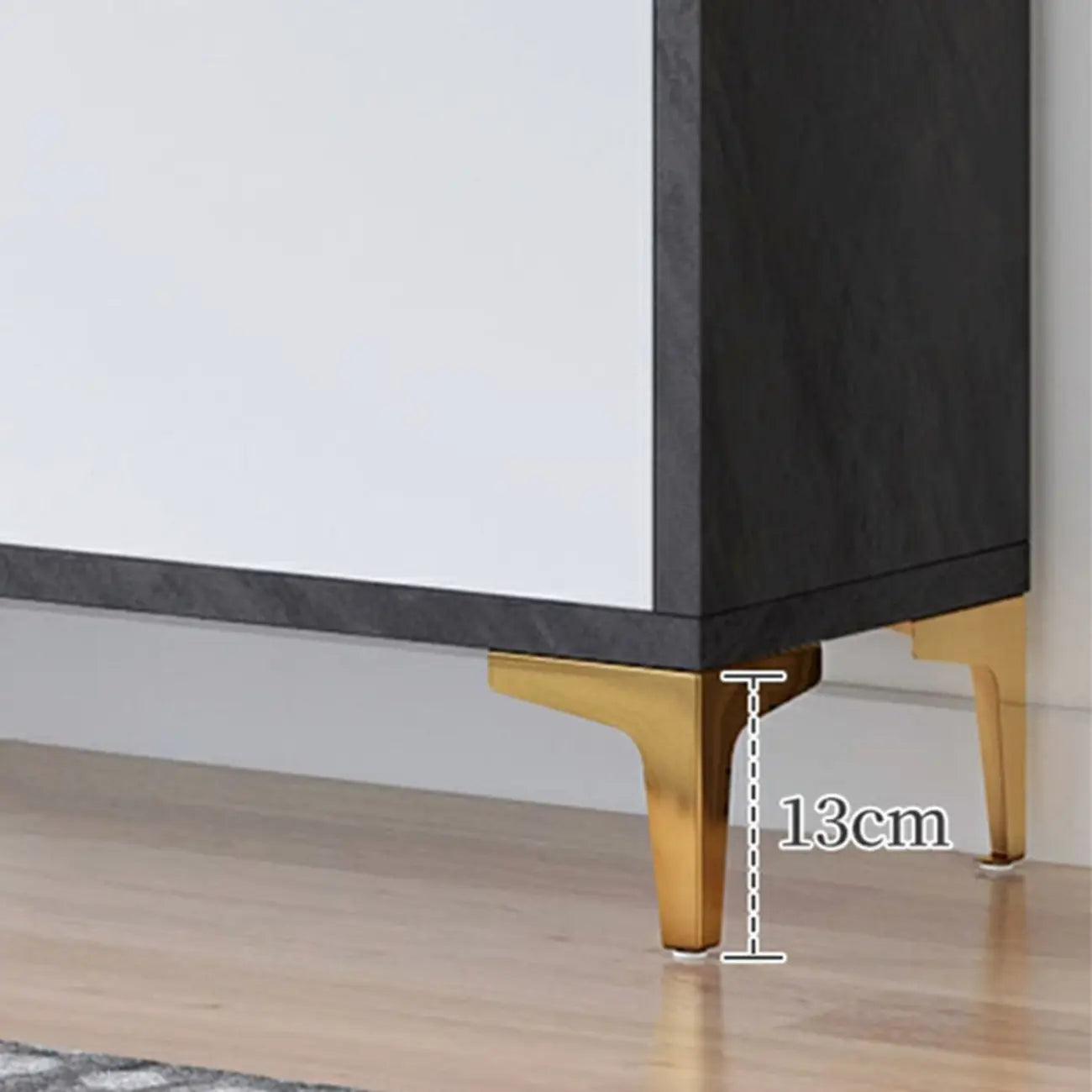 Élégant meuble à chaussures d'entrée en bois gris avec pieds en métal