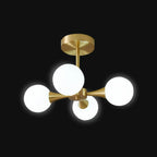 Plafonnier semi-encastré moderne à boule de verre dorée