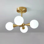 Plafonnier semi-encastré moderne à boule de verre dorée