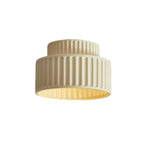 Plafonnier minimaliste cylindrique nervuré en plastique