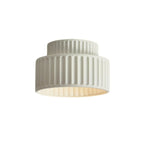 Plafonnier minimaliste cylindrique nervuré en plastique