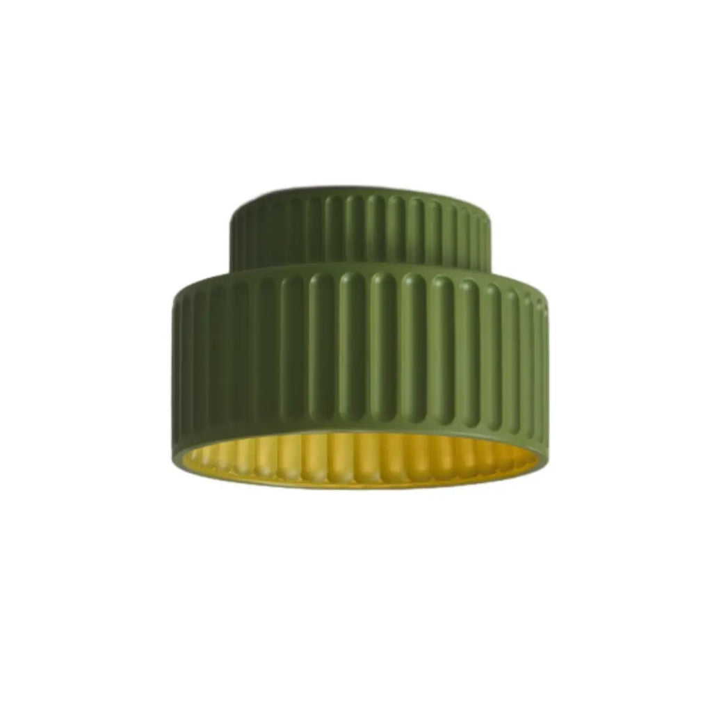 Plafonnier minimaliste cylindrique nervuré en plastique