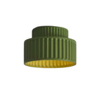 Plafonnier minimaliste cylindrique nervuré en plastique