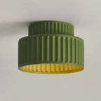 Plafonnier minimaliste cylindrique nervuré en plastique