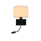 Applique murale cylindrique moderne avec abat-jour en tissu pour chambre à coucher