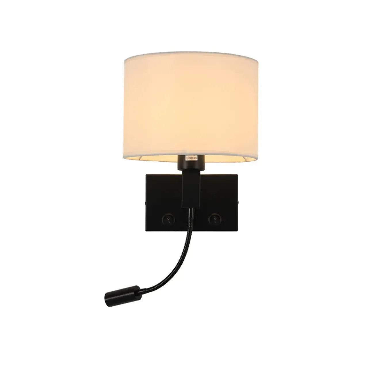 Applique murale cylindrique moderne avec abat-jour en tissu pour chambre à coucher