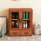 Vitrine en bois avec porte vitrée pour la décoration intérieure