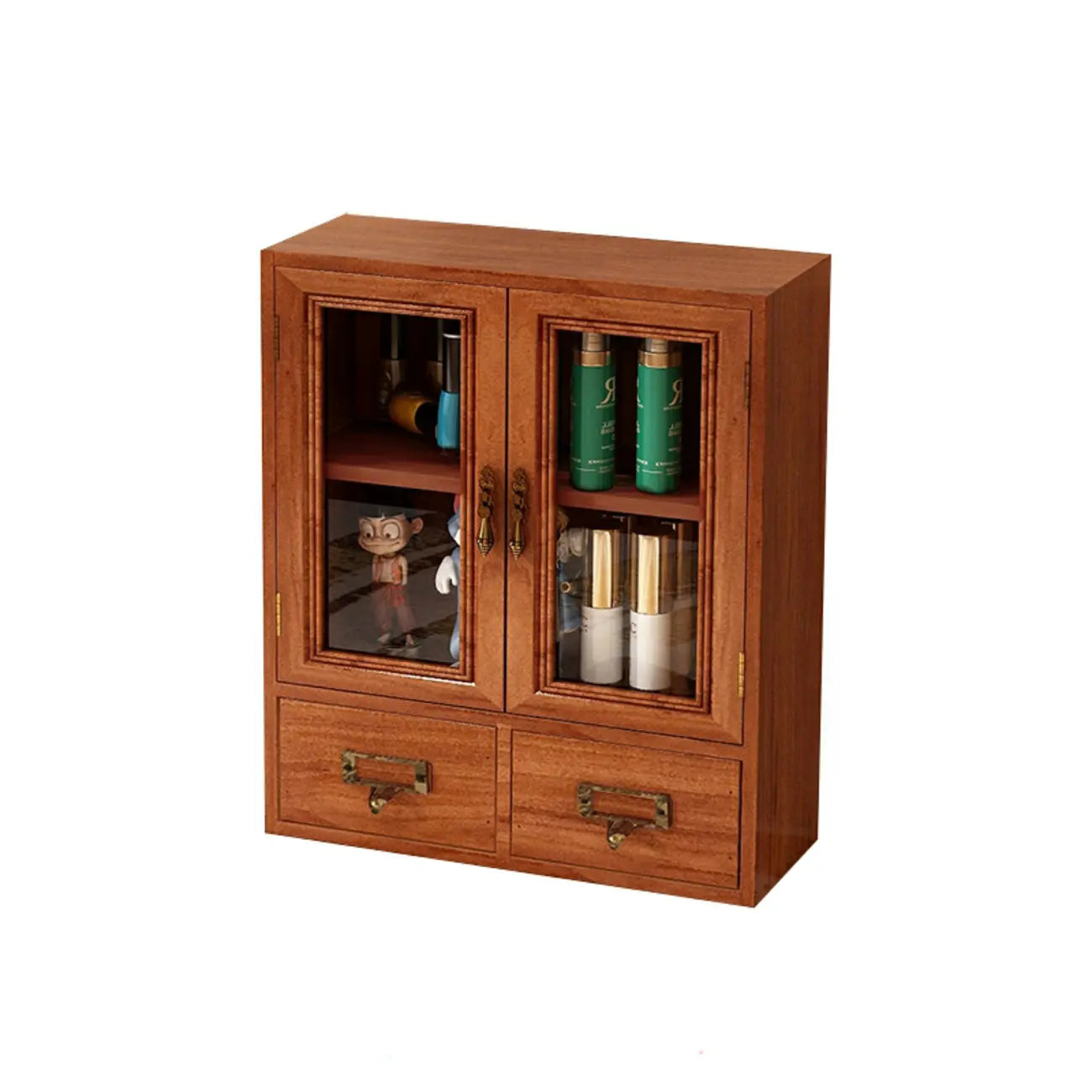 Vitrine en bois avec porte vitrée pour la décoration intérieure