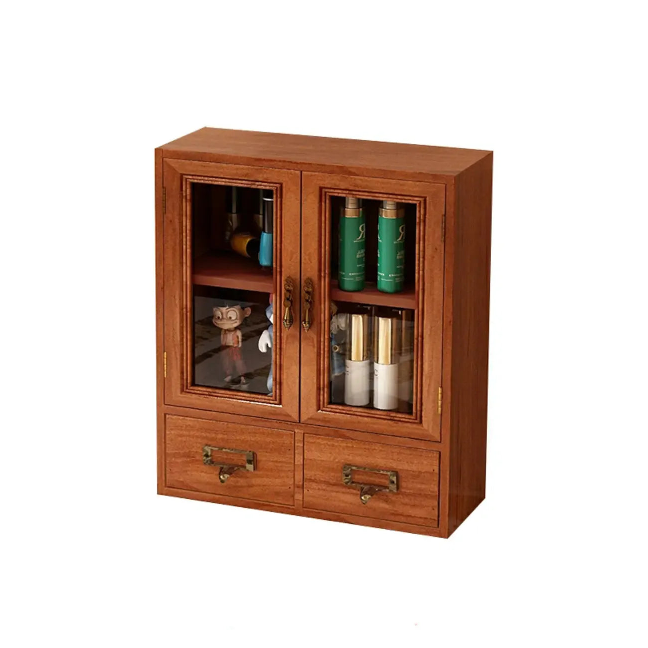Vitrine en bois avec porte vitrée pour la décoration intérieure