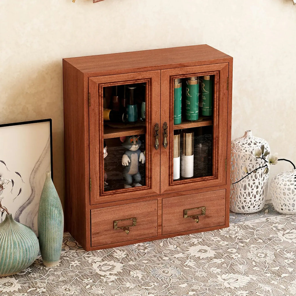 Vitrine en bois avec porte vitrée pour la décoration intérieure
