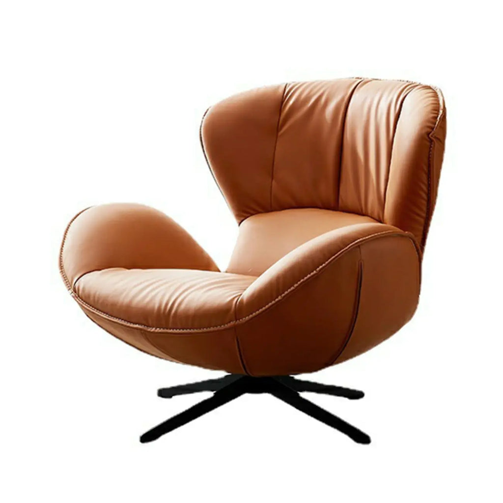 Fauteuil pivotant moderne en similicuir orange