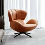 Fauteuil pivotant moderne en similicuir orange