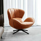 Fauteuil pivotant moderne en similicuir orange