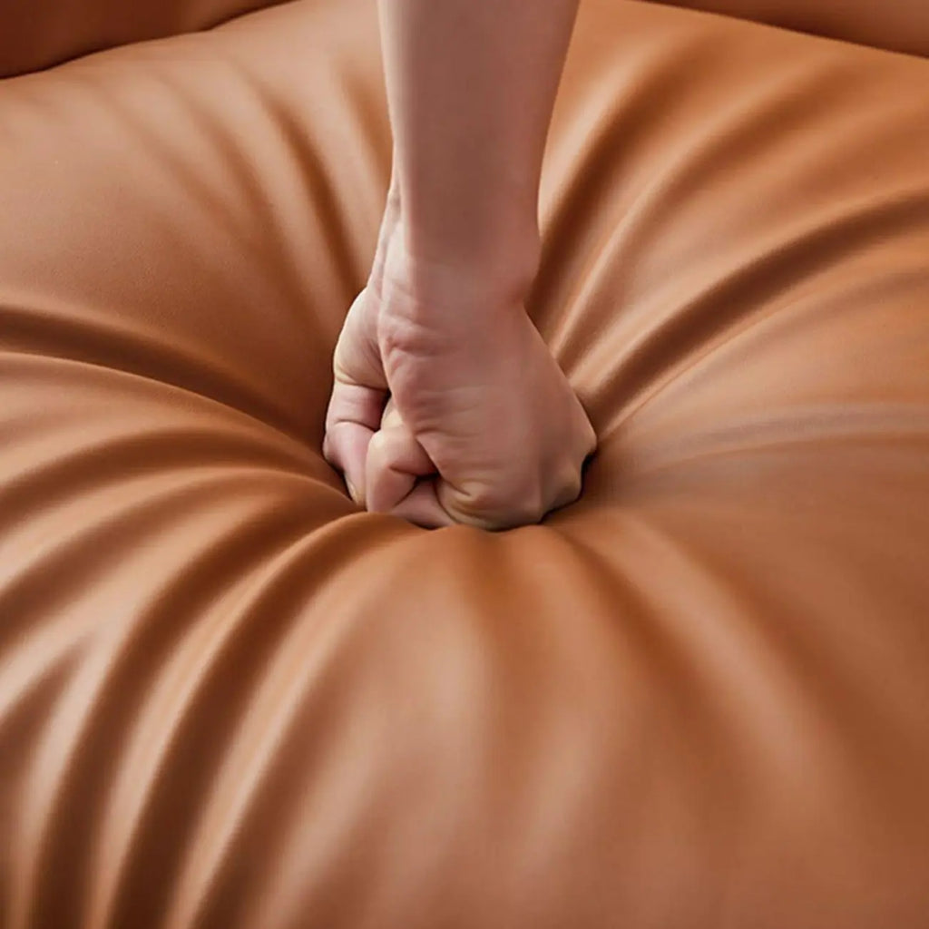 Fauteuil pivotant moderne en similicuir orange