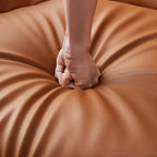 Fauteuil pivotant moderne en similicuir orange