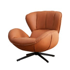 Fauteuil pivotant moderne en similicuir orange