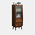 Armoire de rangement moderne en pin gris et verre pour salon