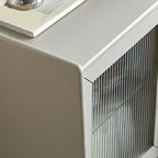 Armoire de rangement moderne en pin gris et verre pour salon