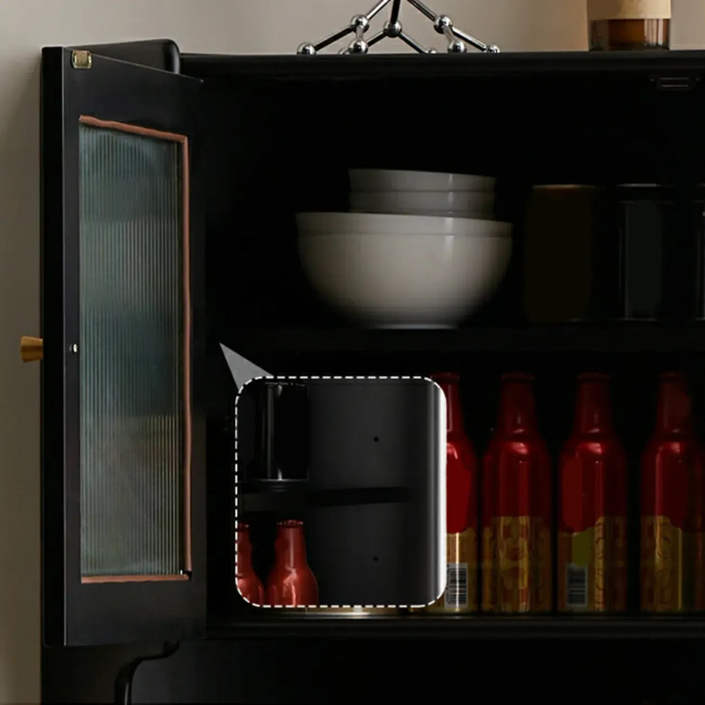 Meuble de rangement d'angle moderne en bois et verre couleur expresso