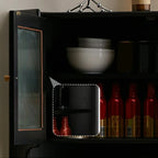 Meuble de rangement d'angle moderne en bois et verre couleur expresso