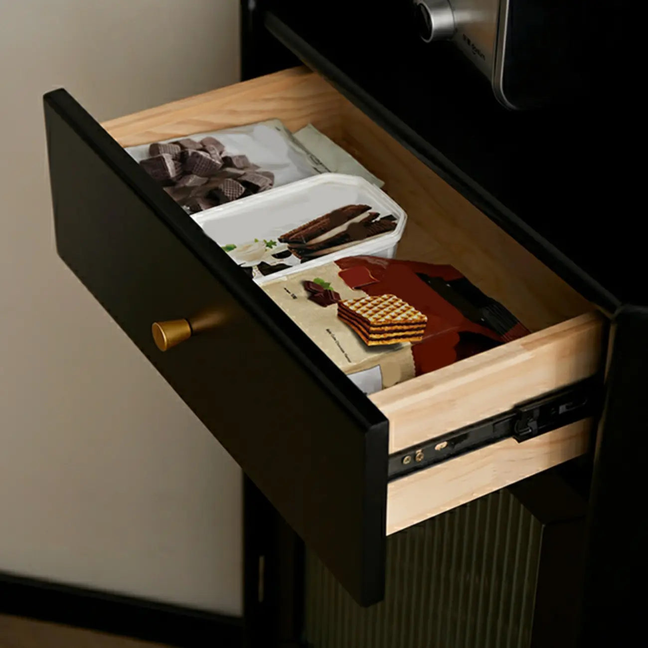 Meuble de rangement d'angle moderne en bois et verre couleur expresso