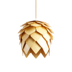 Suspension moderne en bois en forme de pomme de pin, réglable pour salle à manger
