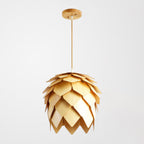 Suspension moderne en bois en forme de pomme de pin, réglable pour salle à manger