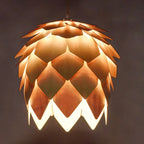 Suspension moderne en bois en forme de pomme de pin, réglable pour salle à manger