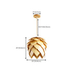 Suspension moderne en bois en forme de pomme de pin, réglable pour salle à manger