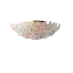 Plafonnier semi-encastré élégant à dôme en verre à motif floral