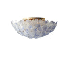 Plafonnier semi-encastré élégant à dôme en verre à motif floral