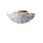 Plafonnier semi-encastré élégant à dôme en verre à motif floral