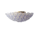 Plafonnier semi-encastré élégant à dôme en verre à motif floral