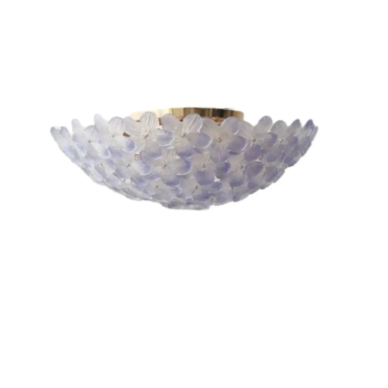 Plafonnier semi-encastré élégant à dôme en verre à motif floral