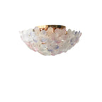 Plafonnier semi-encastré élégant à dôme en verre à motif floral