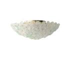 Plafonnier semi-encastré élégant à dôme en verre à motif floral