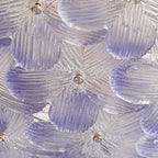 Plafonnier semi-encastré élégant à dôme en verre à motif floral