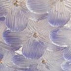 Plafonnier semi-encastré élégant à dôme en verre à motif floral
