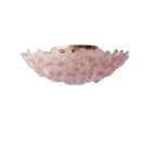 Plafonnier semi-encastré élégant à dôme en verre à motif floral