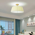 Plafonnier LED semi-encastré géométrique en tissu pour chambre