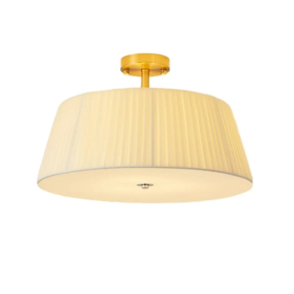 Plafonnier LED semi-encastré géométrique en tissu pour chambre