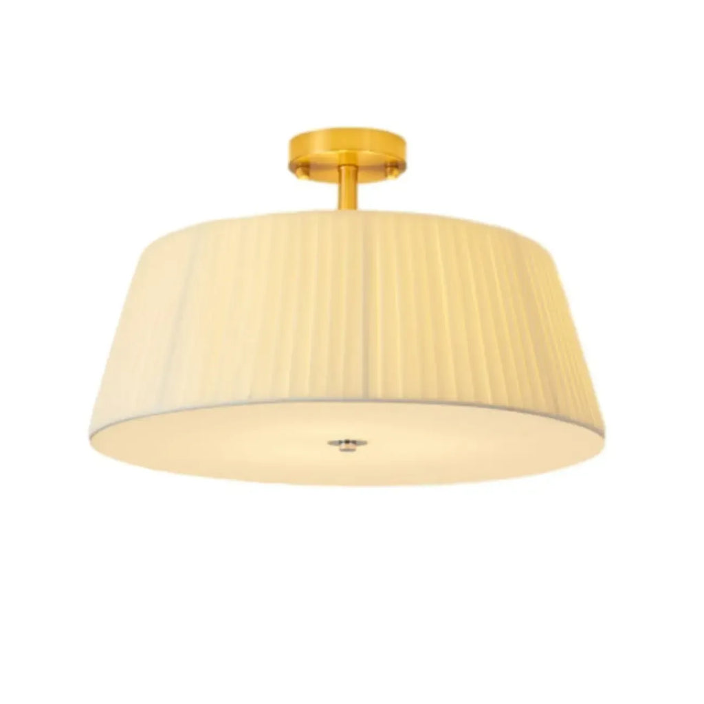 Plafonnier LED semi-encastré géométrique en tissu pour chambre