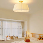 Plafonnier LED semi-encastré géométrique en tissu pour chambre