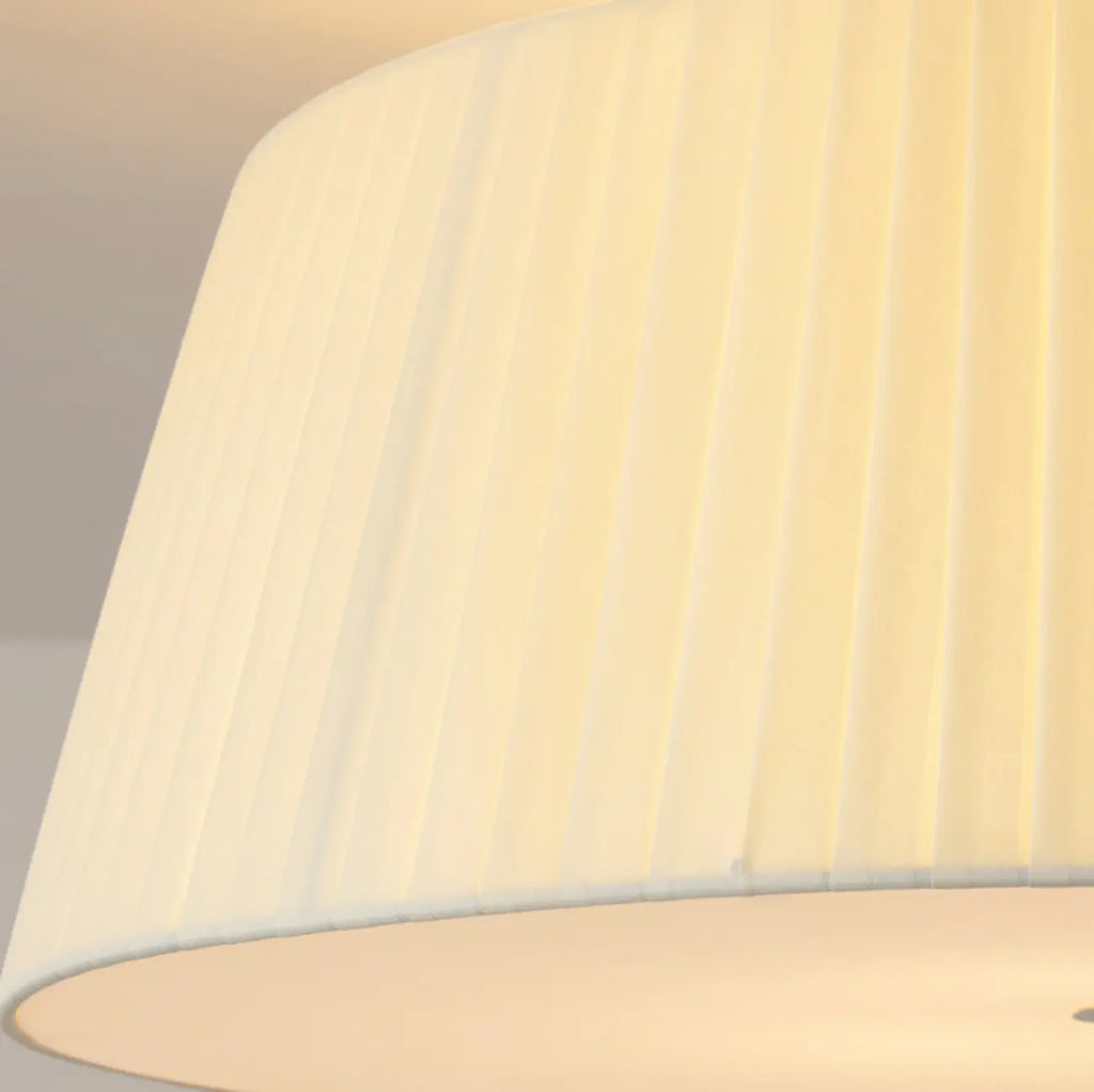 Plafonnier LED semi-encastré géométrique en tissu pour chambre