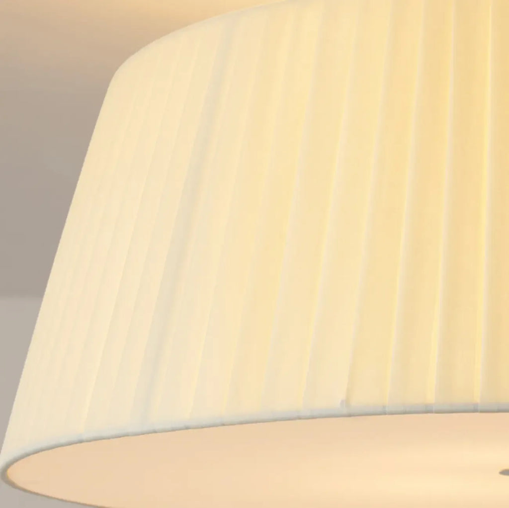 Plafonnier LED semi-encastré géométrique en tissu pour chambre